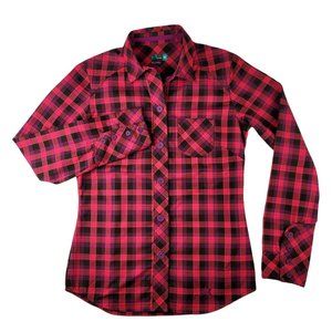 Under Armour Women's Size Medium Semi-Fitted Plaid Button-Up Long Sleeve Shirt